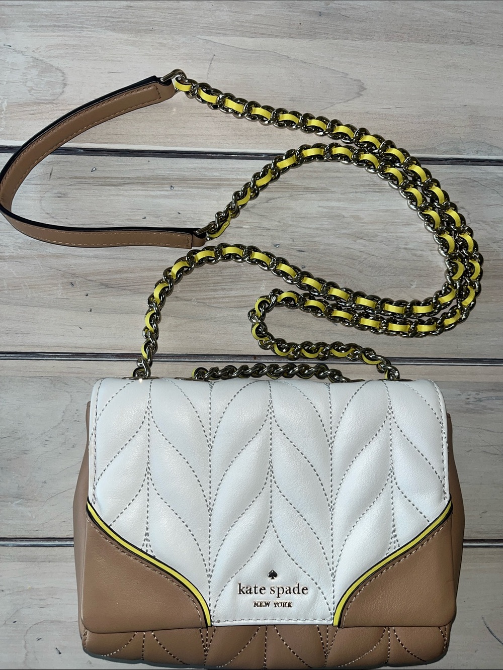 NWOT Kate Spade Briar Lane Quilted White/Dove Multi Colorblock Crossbody w/COA - Picture 6 of 9